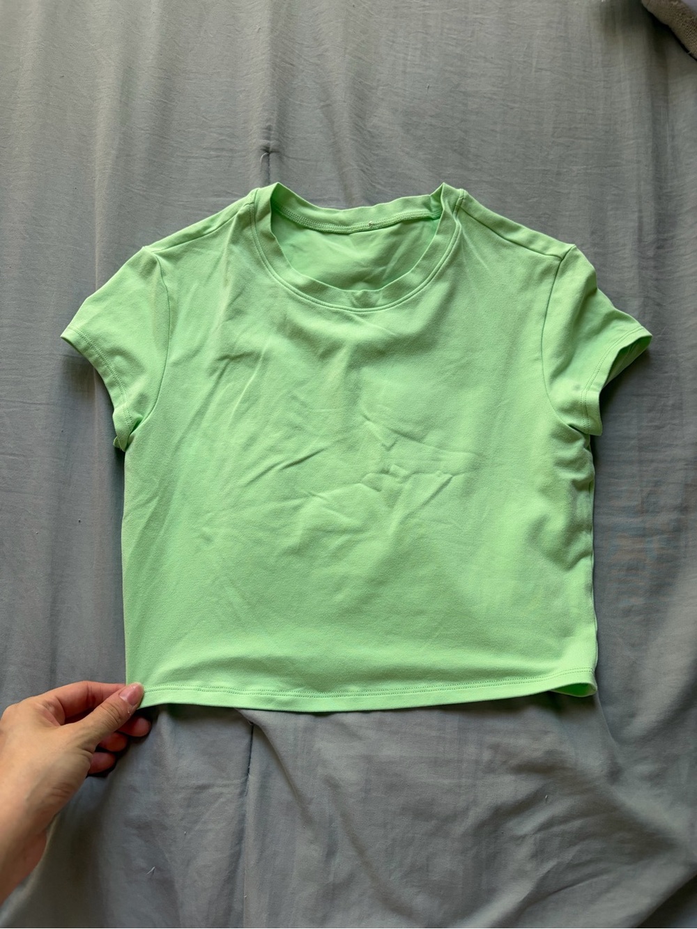 ALO Yoga Mint Green Cropped Tee